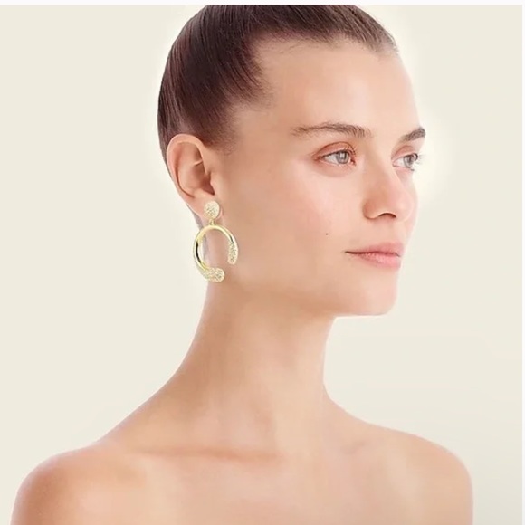 J. Crew Pave Crystal circle earrings - Picture 2 of 6